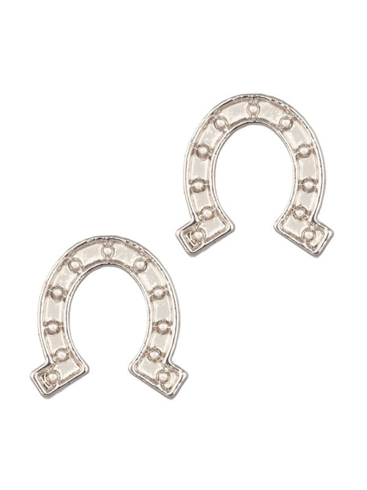 FINAL SALE Horseshoe Stud Earrings In Silver