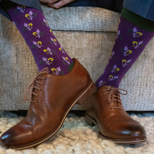Mardi Gras Purple FDL Socks
