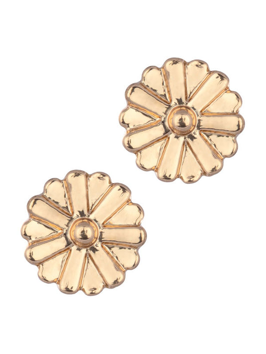 Flower Stud Earrings In Gold & Silver