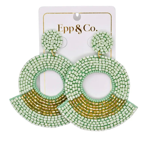 Gold and Mint Earrings