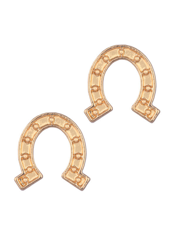 Horseshoe Stud Earrings In Gold & Silver