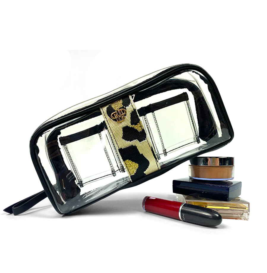 Bombshell Makeup Case In Gold Leopard