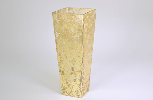 High Tapered Square Gilded Vase