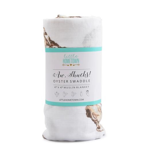 Little Hometown Swaddle Blanket-"Aw! Shucks!" Oyster